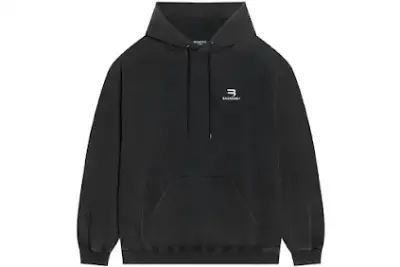 Balenciaga Grey Washed Sporty Hoodie