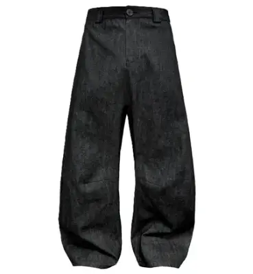 JCAESAR Baggy Pleated Low Rise Denim Jeans