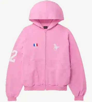 Balenciaga Pink Polo Zip-Up Hoodie
