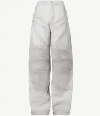 Balenciaga White Baggy Biker Leather Pants