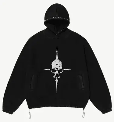 Thug Club Cross Skull Black Hoodie