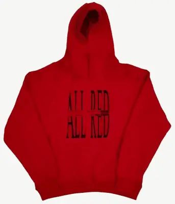 Bold “ALL RED” Text Hoodie – Carti/Opium Inspired, Red