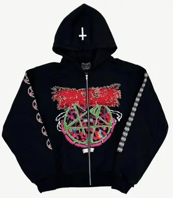 Ken Carson AGC Tour Zip-Up Hoodie – Back Tour Print, Sleeve Logos