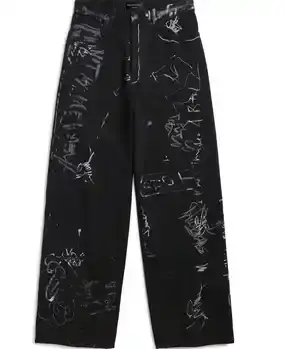 Balenciaga Baggy Black Grafitti Jeans