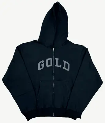 Gold Artwork Zip Hoodie – 2Holls Inspired, Back Print