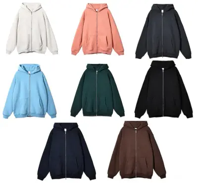 Unbranded Blank Zip-Up Hoodies #2