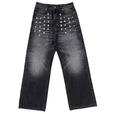 noEmosen Baggy Studded Jeans Black