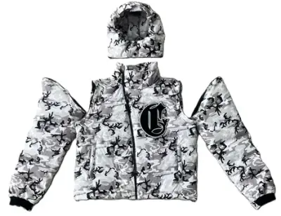 Corvidae Snow Camo Puffer Jacket