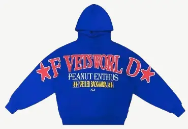 Blue Varsity Graphic Hoodie – Spelled Backwards