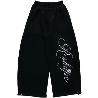 DragonUnion Thorn Rose Baggy Black Sweatpants