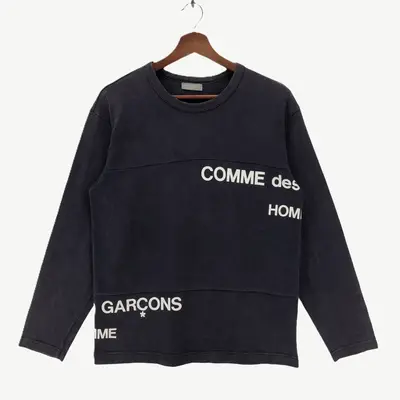 AW 2001 CDG "Split Logo" Deconstructed Long Sleeve Shirt
