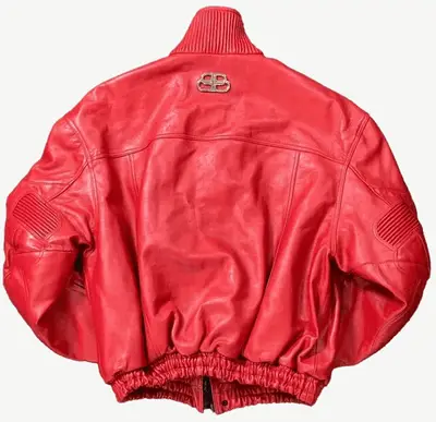 Balenciaga Red Biker Jacket