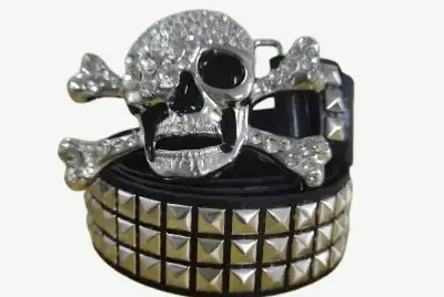 Black Skull Beaded Belt