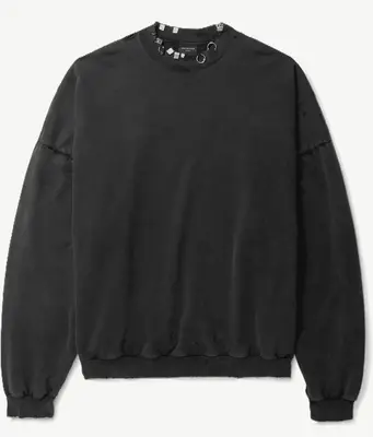 Balenciaga Perforated Lighter Iron Sheet Collar Pierced Sweatshirt