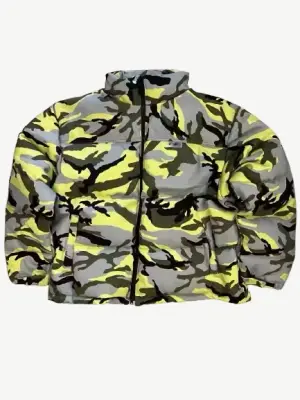 Vetements Neon Camo Logo Puffer Jacket