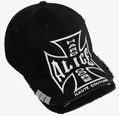 Opium Alice Hollywood 2.0 Cross Embroidery Distressed Rivet Baseball Cap