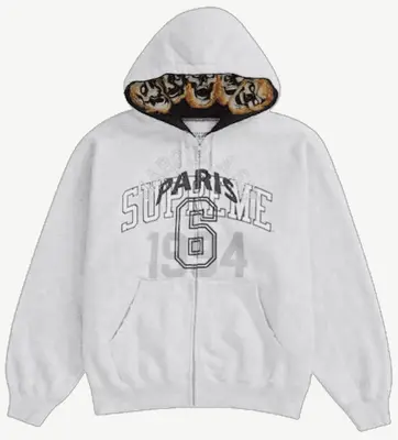 Supreme x MM6 Maison Margiela Zip Up Hooded Sweatshirt