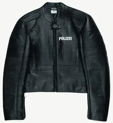 Vetements "Polizei" Leather Jacket