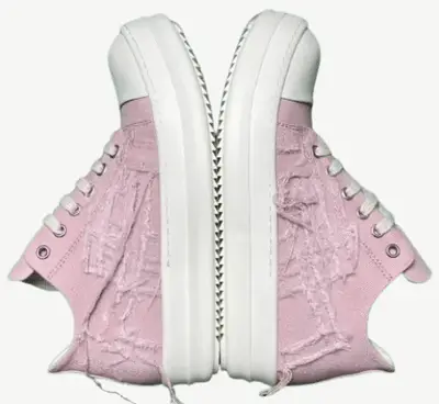 Rick Owens DRKSHDW Slashed Denim Low-Top Sneaker