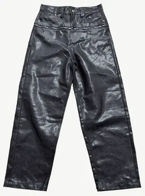 Carti Wax Zipper Baggy Jeans