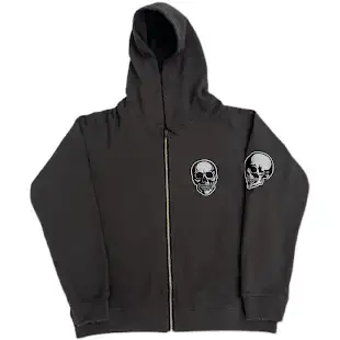 Number Nine Skull Zip-Up Hoodie