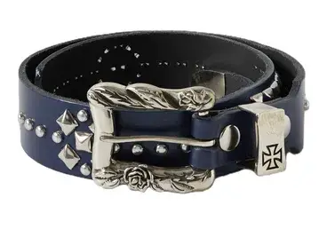 Enfants Riches Deprimes Texas Serenade Studded Leather Belt Blue