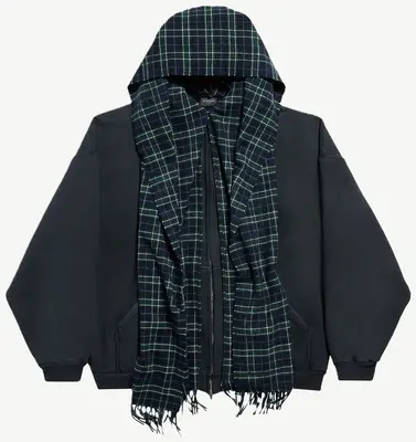 Balenciaga Unity Sports Icon Scarf Zip-Up Hoodie
