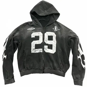 KLICK CLAK Black Zip-Up Hoodie