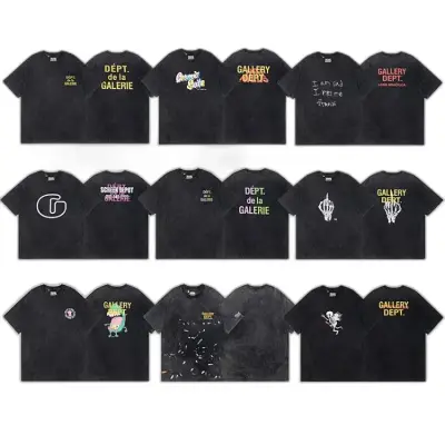 Gallery Dept Washed Black Graphic Tees #1
