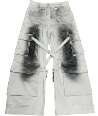 Acne Studios White Grey Cargo Pants