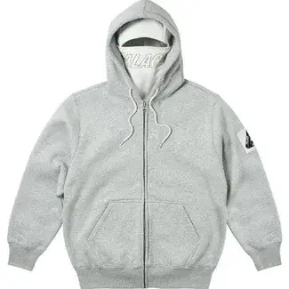 Palace Facemask Zip-Up Hoodie Grey