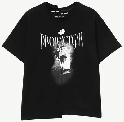Project GR Tight Fit Split Black T-Shirt