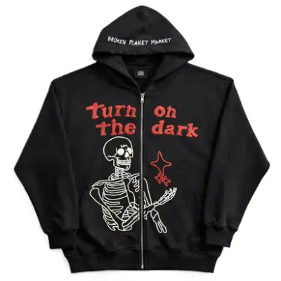 Broken Planet Skeleton Zip Up Hoodie