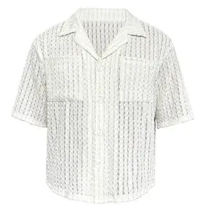 JCAESAR Crochet Mesh Button Up Shirt (2 Variants)