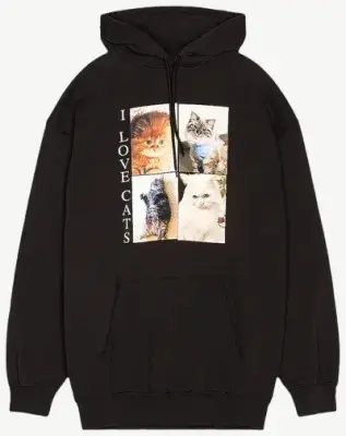 Balenciaga I Love Cats Cotton Hoodie