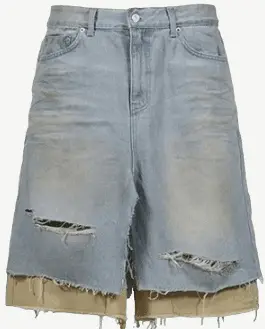 Grailz Project Gr Lu Han's Live Performance Matching Patchwork Camouflage Denim Shorts