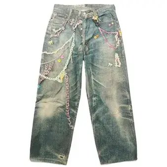 Acne Studios Candy Keychain Print Wide Leg Jeans