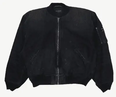 Balenciaga Oversize Distressed Denim Bomber Jacket