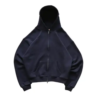 SOLVA Solid Night Zip-Up Hoodie Navy