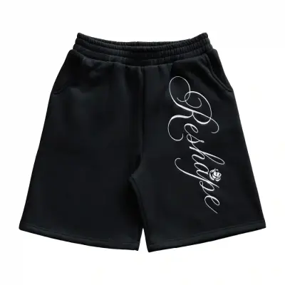 DragonUnion Thorn Rose Baggy Black Shorts