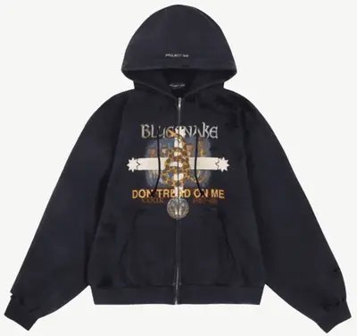 Project Gr Star's Same Style Snake Year Limited Band Printed Zipper Hoodie Jacket