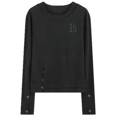 noEmosen Black Two Piece Long Sleeve