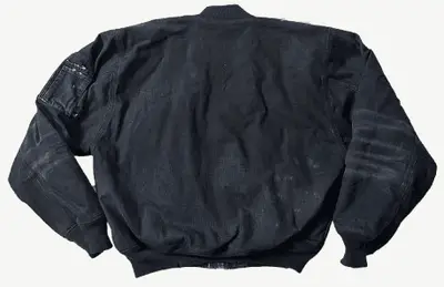 Balenciaga Distressed Denim Bomber Jacket