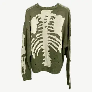 KAPITAL Kountry 5G Skeleton Bone Distressed Sweater