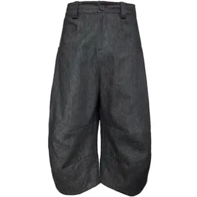 JCAESAR Long Pleat Denim Shorts