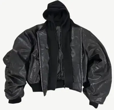 PopProject Hoodie Bomber Jacket Black