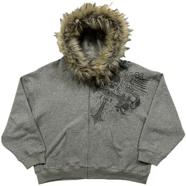 Faux Fur Trimmed Zip-Up Hoodies