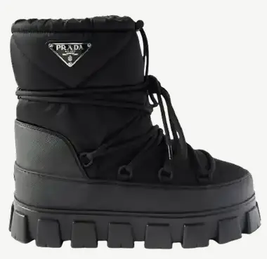 Prada Monolith Padded Nylon Black Snow Boots
