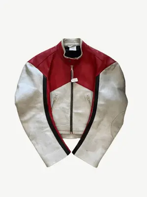Vetements Tricolor Leather Racing Jacket