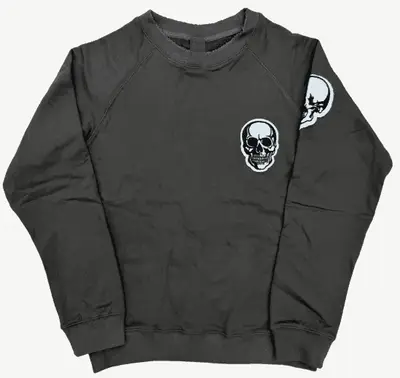 Vintage Skull Patch Crewneck – Number Nine Style, Distressed